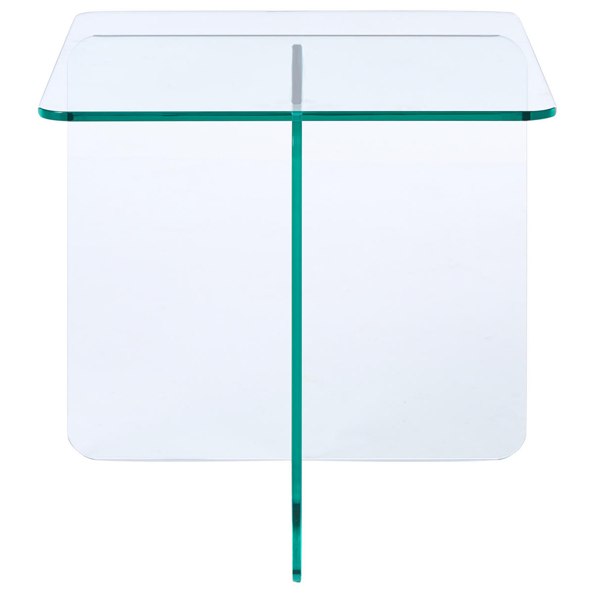 BEISTELLTISCH Sicherheitsglas Transparent Amisk - Transparent, Glas (50/50/46cm) - Beliani