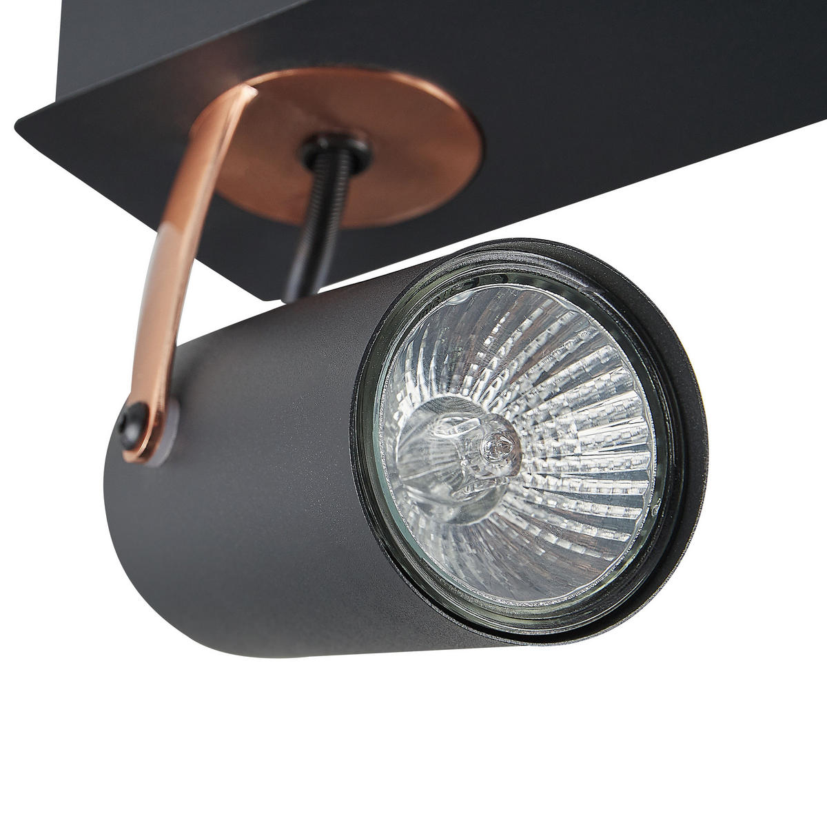 DECKENLEUCHTE Klip 44x7x12 cm - Schwarz, Metall (7/44/12cm) - Beliani