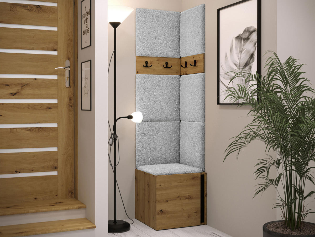 GARDEROBEN-SET Orion XXI - Hellgrau/Eiche Artisan, Holzwerkstoff/Kunststoff (42/186/46cm) - MIRJAN24