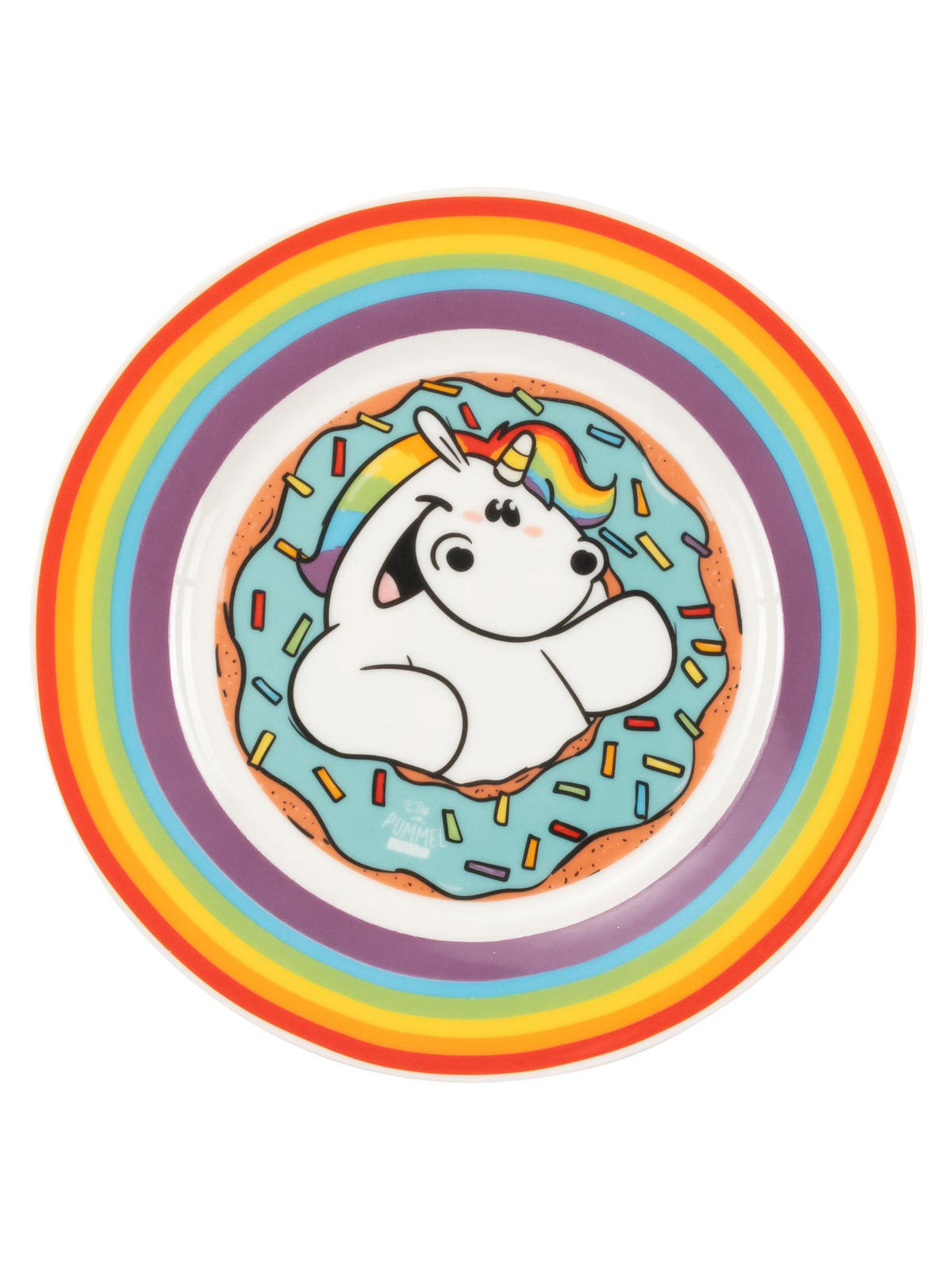 FRÜHSTÜCKSSET Pummel & Friends Pummeleinhorn Rainbow Mehrfarbig 3-teilig - Multicolor, Keramik (23.8/11.2/23.3cm) - United Labels