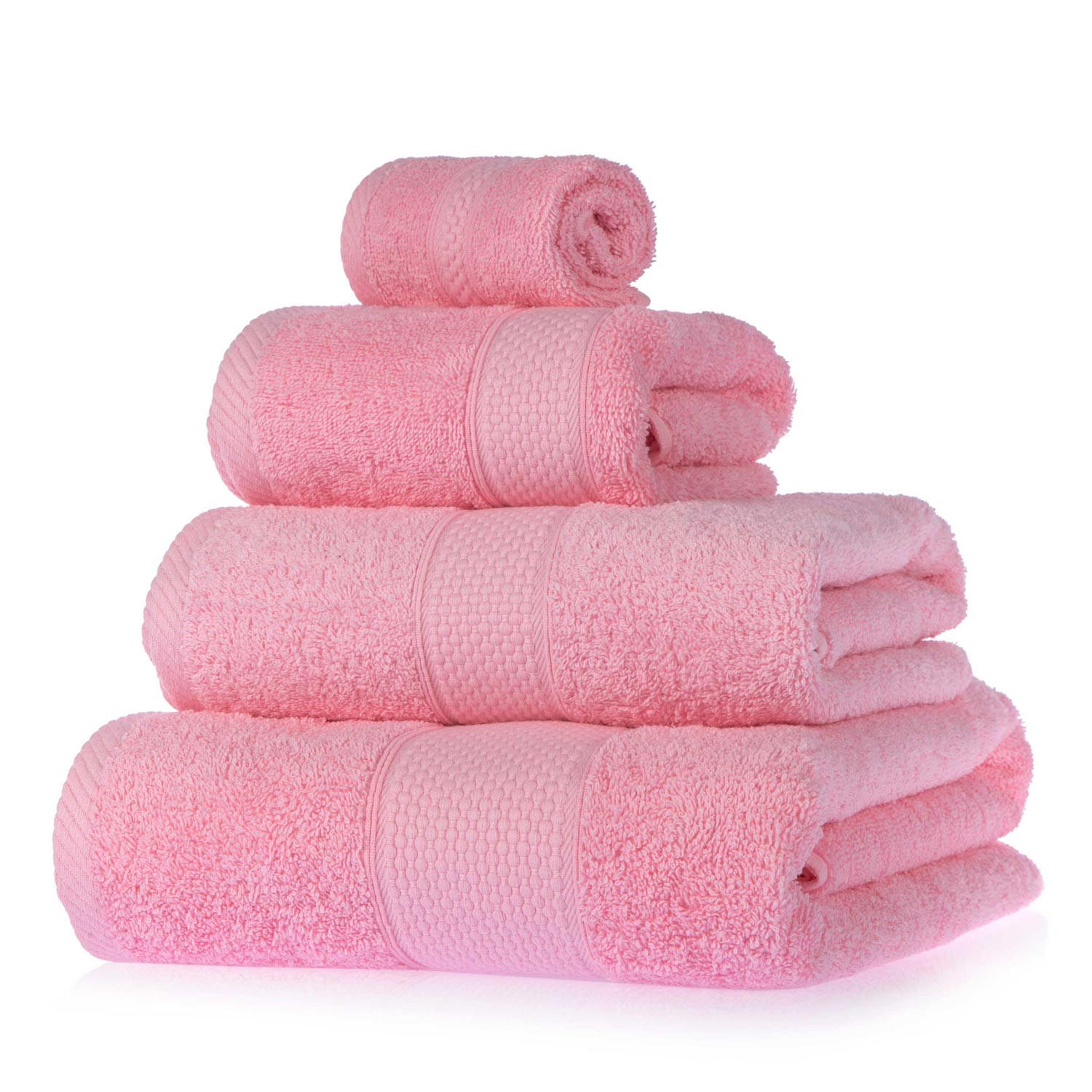 FROTTIERSET Essential 4-teilig rosa - Rosa, Textil (100/150cm) - Homescapes