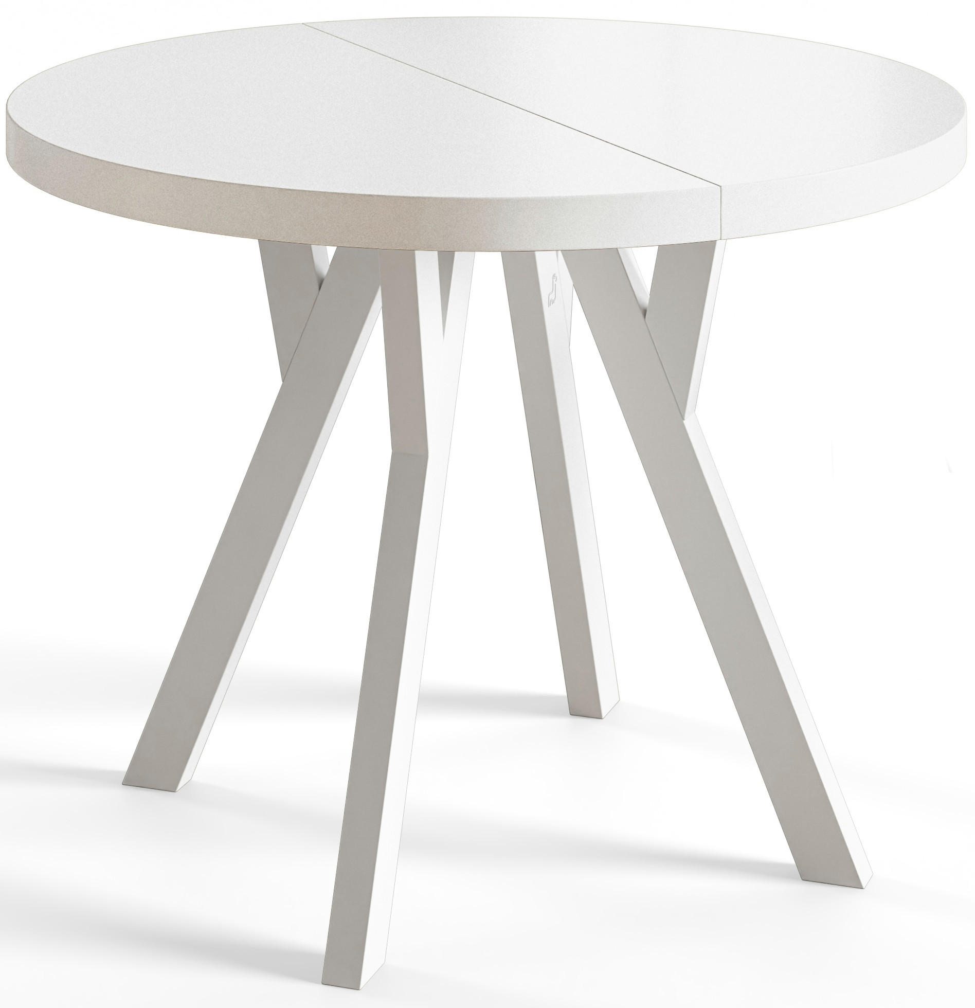 ESSZIMMERTISCH OVO, ausziehbarer Tisch 120 cm bis 220 cm, Farbe: Weiß, mit Holzbeinen in Farbe Weiß - Weiß, Holzwerkstoff (120/120/77cm) - Alpi-Möbel