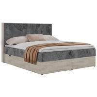 POSTEL BOXSPRING NORDIC 140/200 - Šedá Manšestr - Topper Visco - H3 - šedá/černá, textil/plast (140/200cm) - MKS
