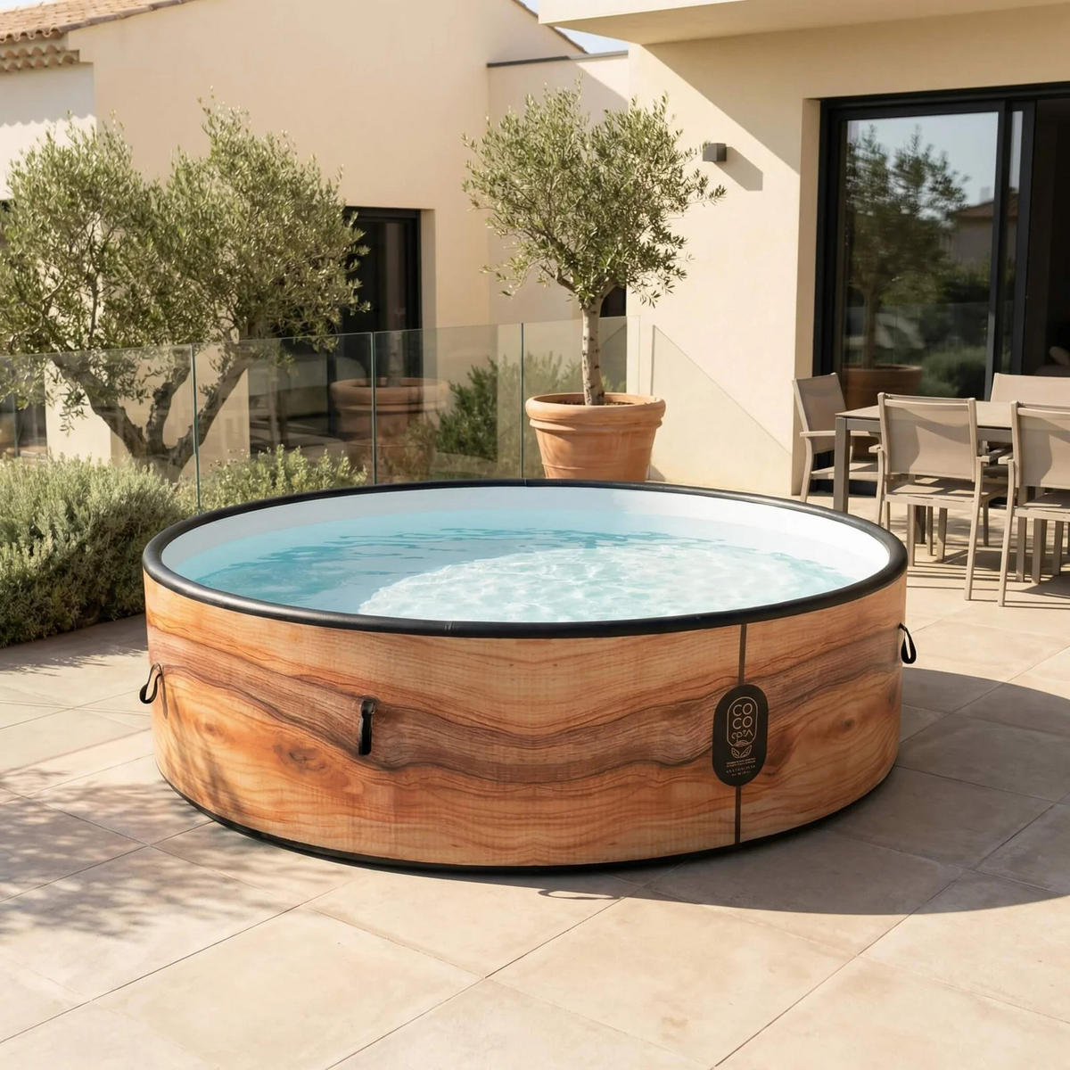 POOL Aruba aufblasbar Durchmesser 250 cm - 2700 Liter - Motor 2240 W - Für bis zu 6 Personen - Braun, Kunststoff (250/70/70cm) - COCO SPA