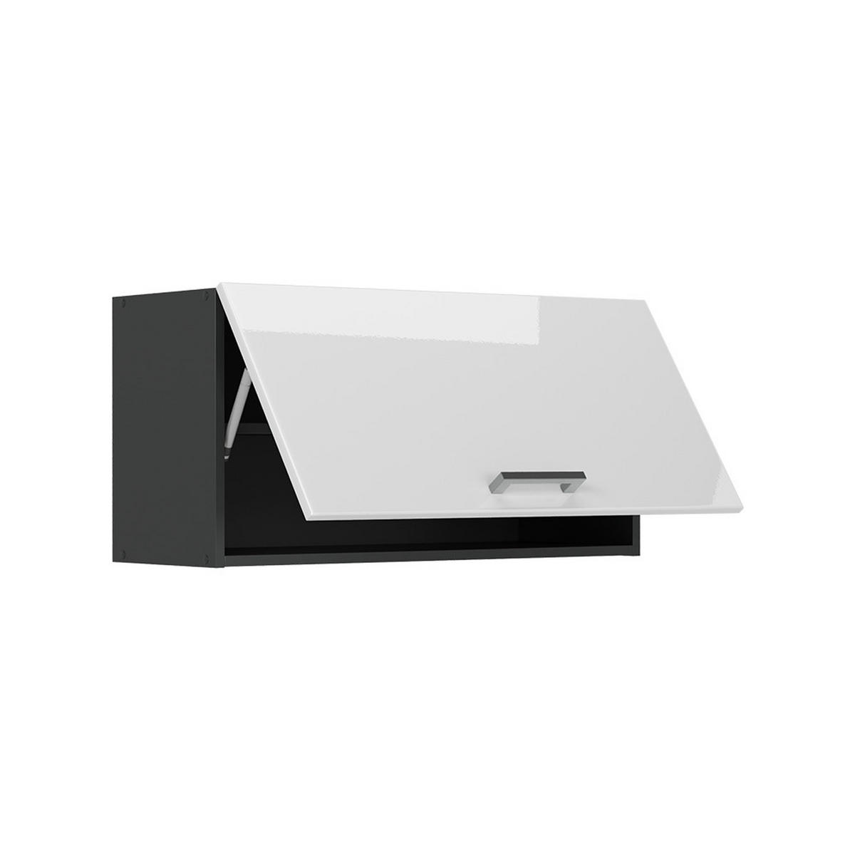 HÄNGESCHRANK R-Line, Weiß Hochglanz/Anthrazit, 80 cm Flach - Weiß Hochglanz/Anthrazit, Holzwerkstoff (80/40/31cm) - Vicco