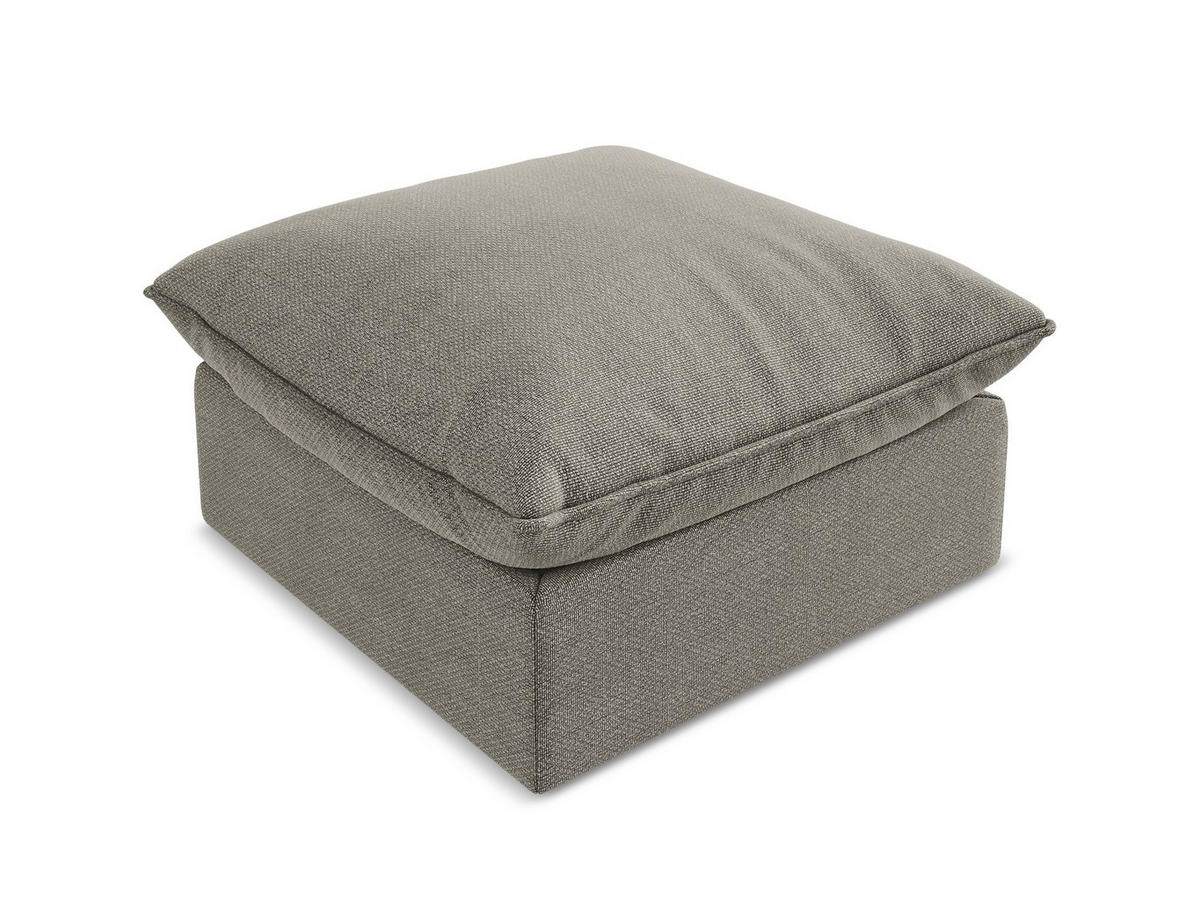 POUF Bouclé Stoff Grau - Schwarz/Grau, Holzwerkstoff/Kunststoff (75/45/75cm) - Makamii