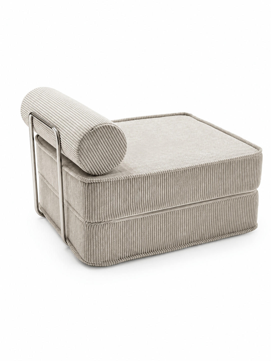 SCHLAFSESSEL ausklappbar, modularer Bodensessel mit Rückenrolle in Beige - Beige, Textil (80/62/95cm) - SURB