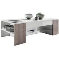 COUCHTISCH Clip Blenden in Eiche Nordic - Silbereichenfarben, Holzwerkstoff (60/118/37cm) - Vladon
