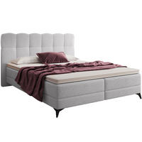 BOXBETT Madison 6 Hellgrau 160/200 H2/H3 Boucle - Hellgrau/Schwarz, Textil/Metall (160/200cm) - wonello