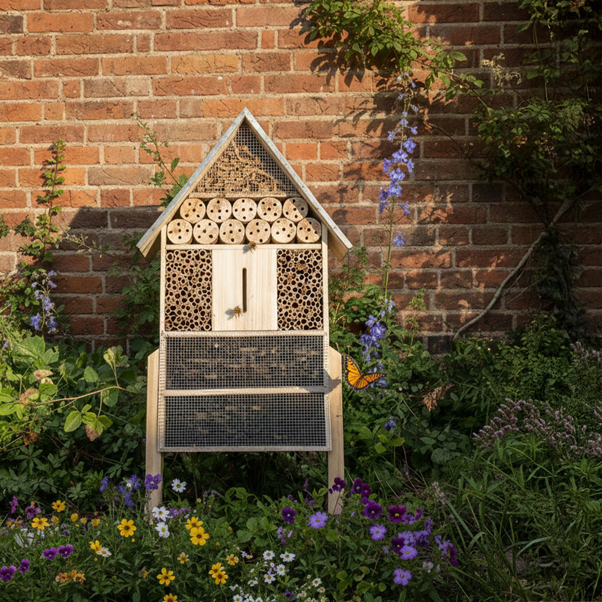 HOTEL kukaca - svijetlo smeđa, drvo/metal (50/119/12cm) - Relaxdays