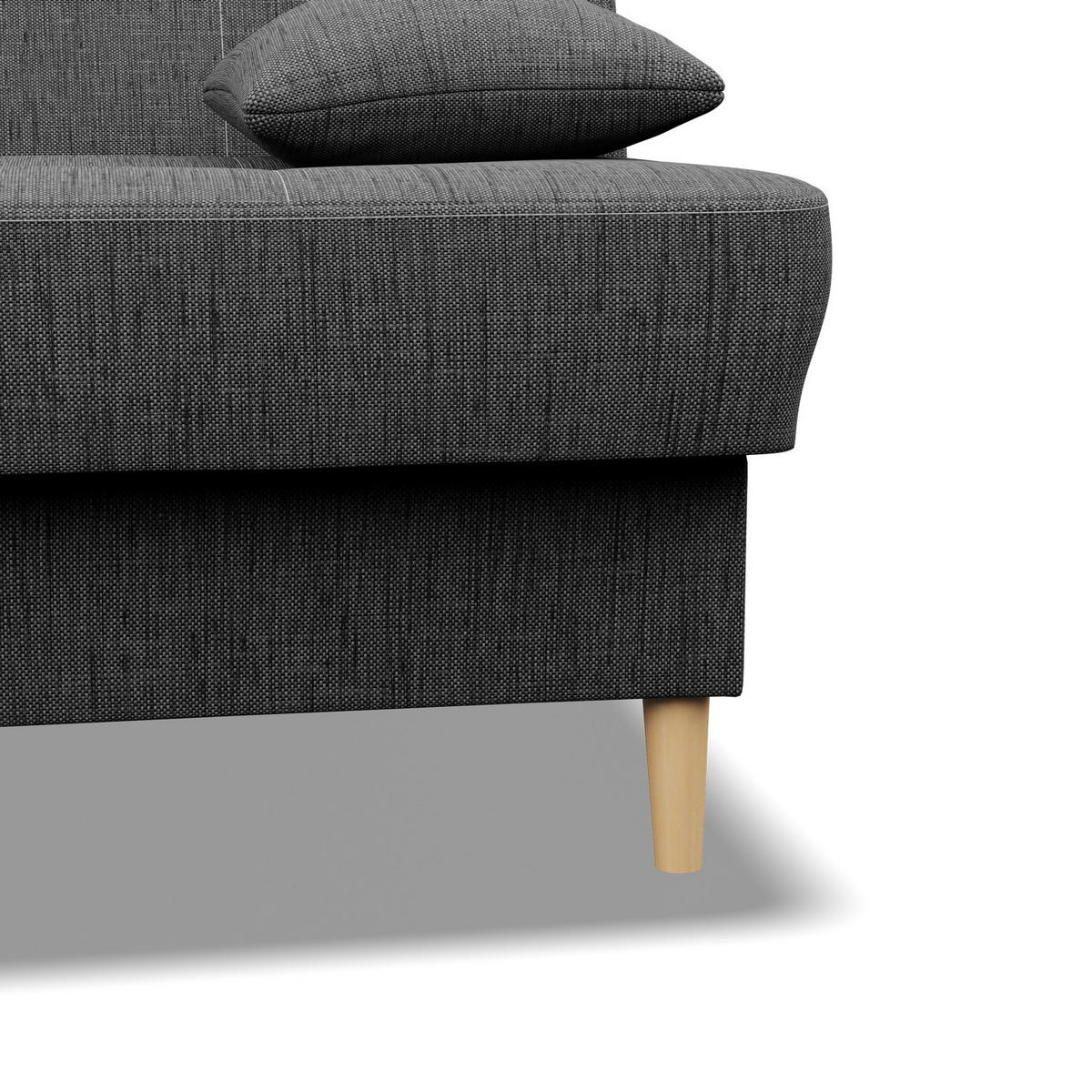SOFA 3-SITZER MIT SCHLAFFUNKTION AVENTO Dunkelgrau - Dunkelgrau, Textil (93/96/200cm) - Mebligo