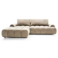 ECKSOFA 280 cm Valerio mit Bettkasten, 280 cm, Links, Schlaffunktion, Beige - Beige, Holz (280/177cm) - Emporius