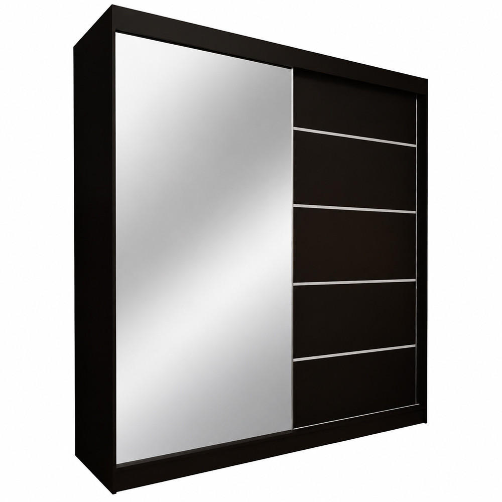 KS Home Concept Kleiderschrank Schwarz 200x216x61 cm