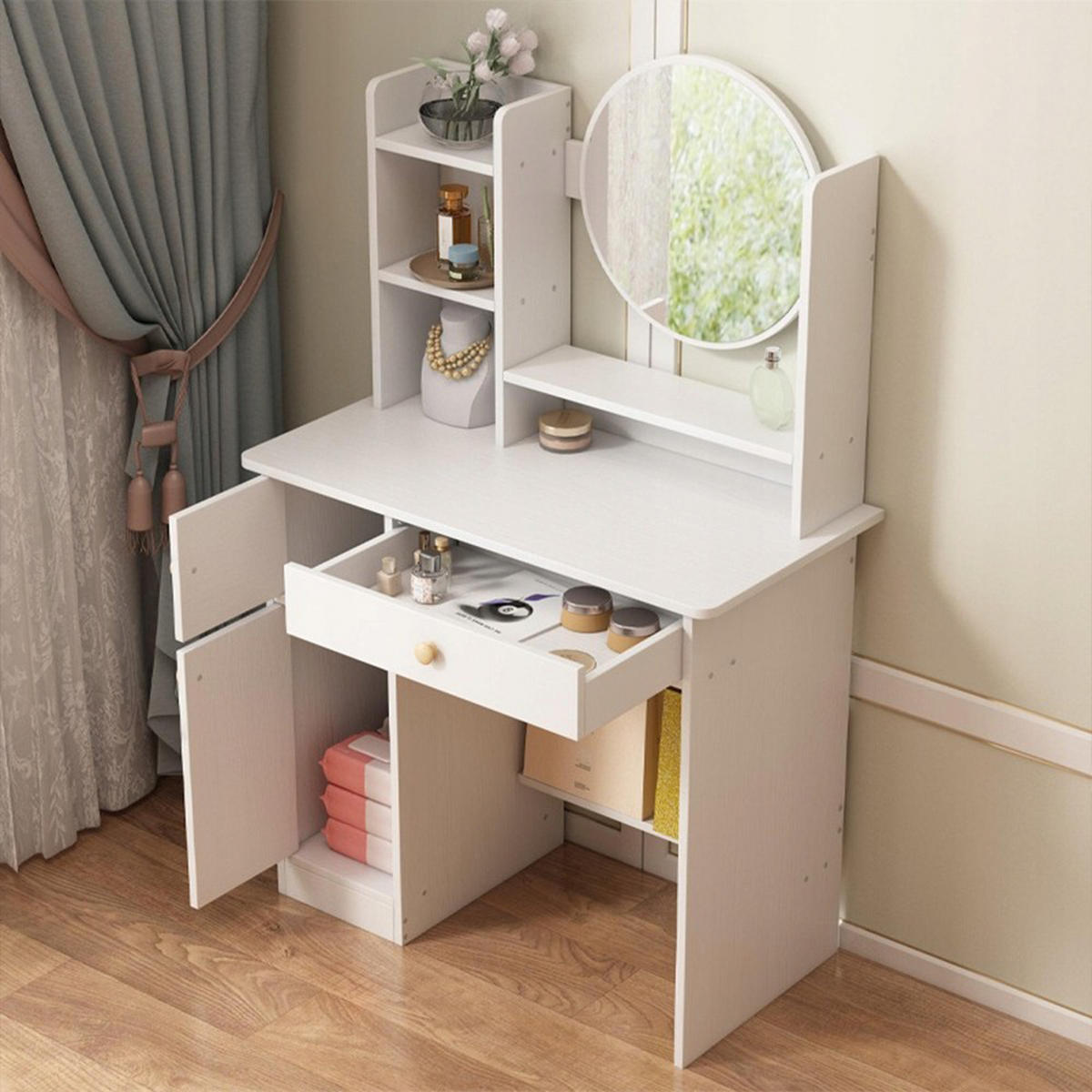 SCHMINKTISCH, weiß 125/34/80 cm - Weiß, Holzwerkstoff (34/125/80cm)