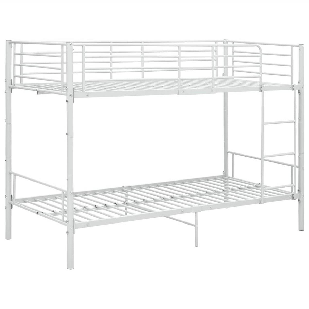 ETAGENBETT WEISS METALL 90×200 CM - Weiß, Metall - vidaXL