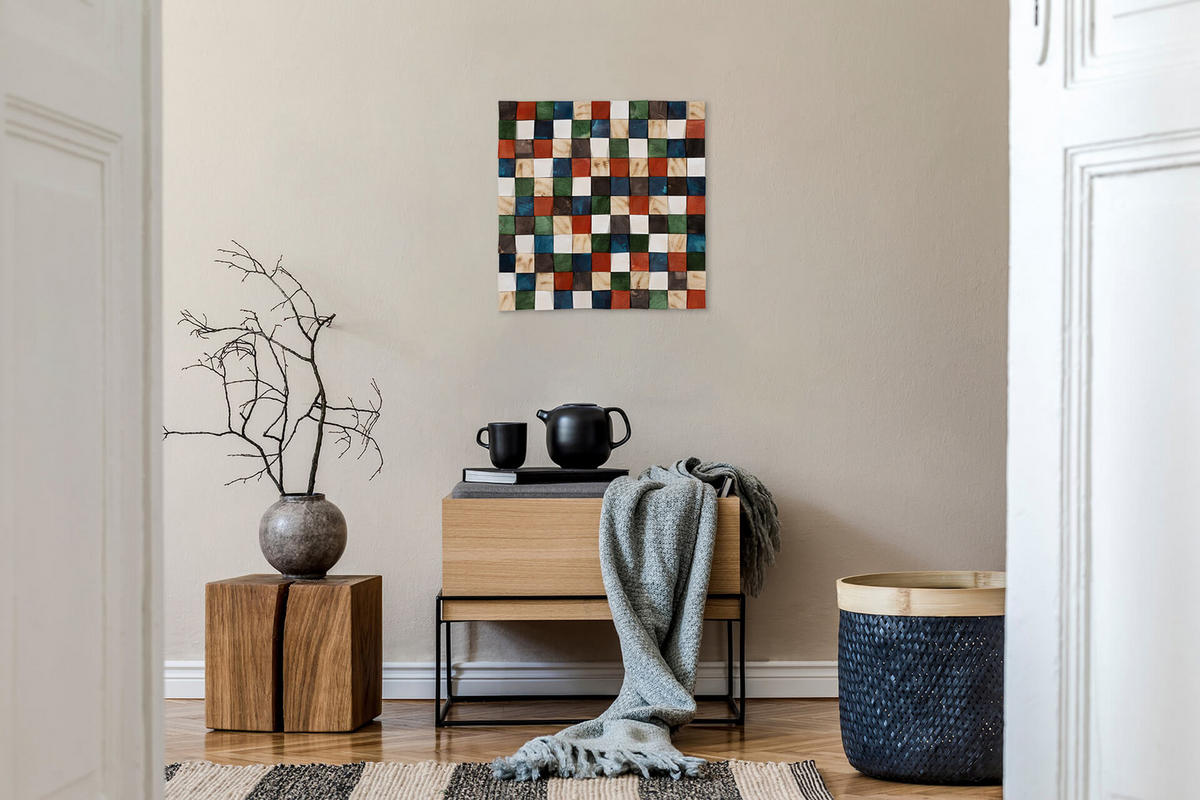 HOLZBILD Bunt 75/75 cm - Multicolor, Holz (7/75cm) - KUNSTLOFT