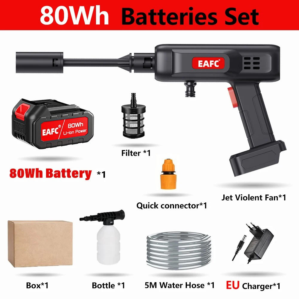 ELEKTRO-HOCHDRUCKREINIGER 500 W tragbare,Stil C, für Terrassen, Gärten, Autos - Schwarz, Kunststoff (42.5/22.5cm) - Coonoor