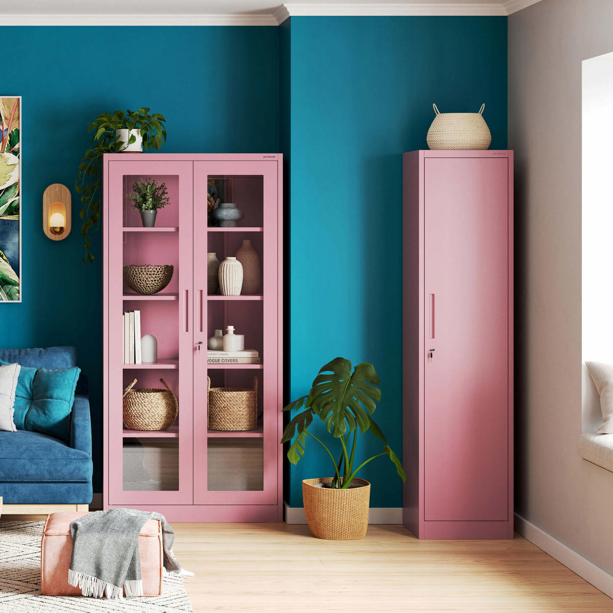 BÜRO Aktenschrank ALEX Fresh Style - Rosa, Metall (45/185/40cm) - Jan Nowak
