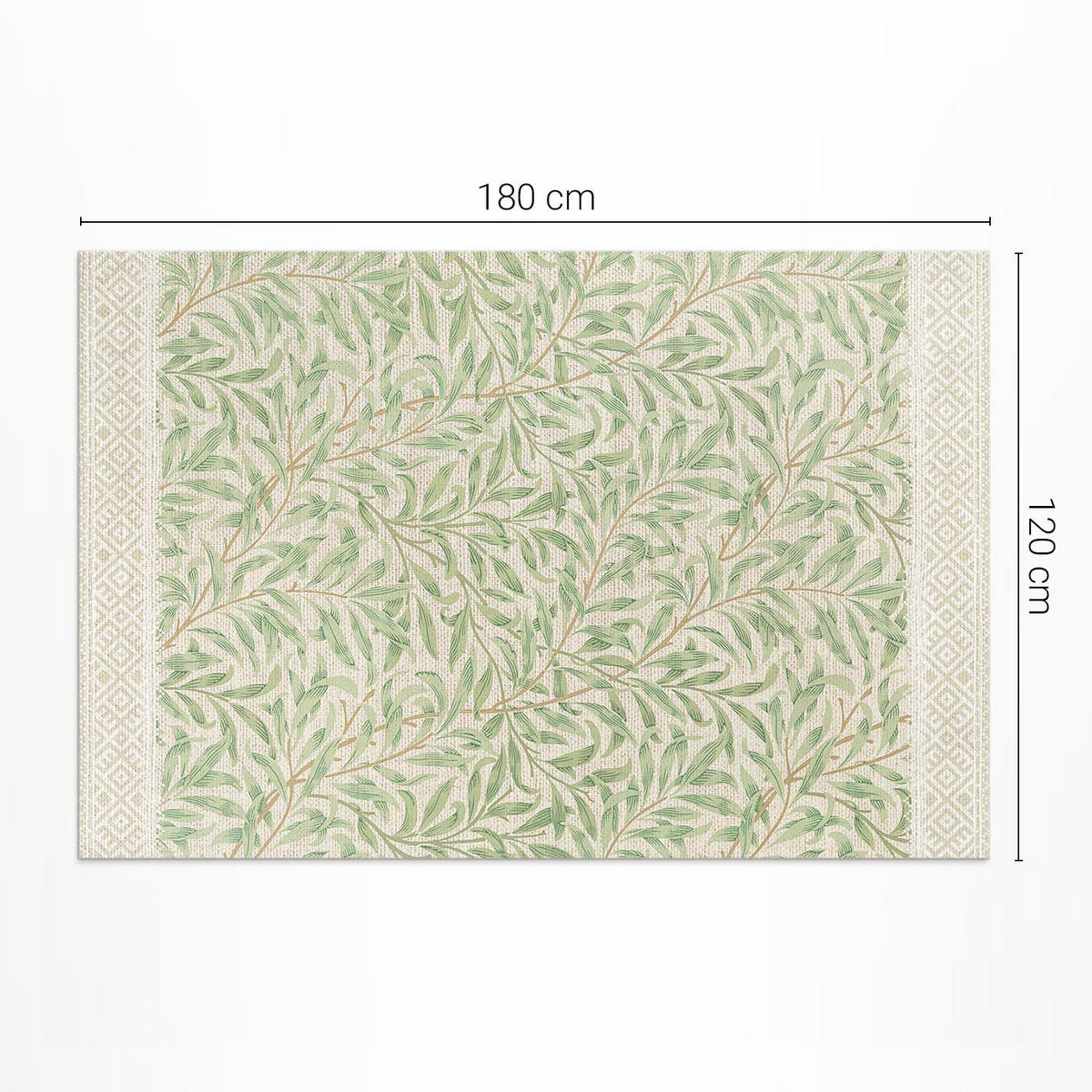 TEPPICH 120x180 cm Blattillustration von William Morris - Grün, Kunststoff (120/180cm) - Wallfluent