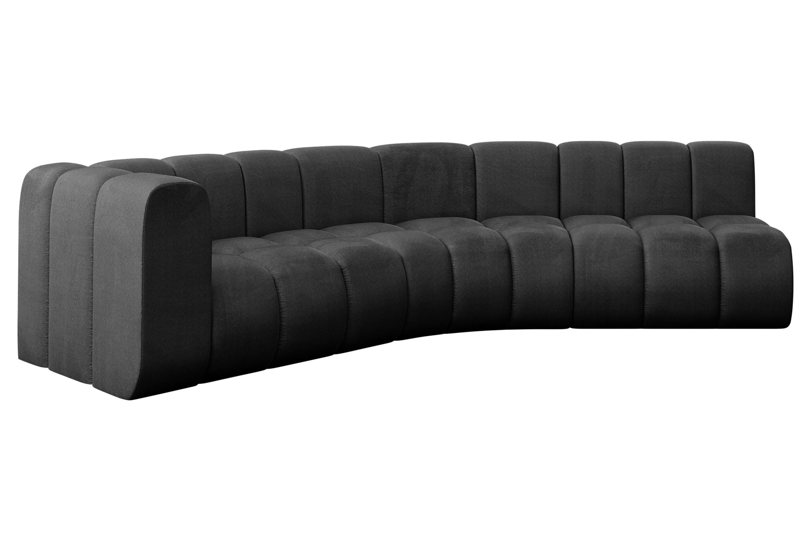 ECKSOFA modulares Sofa Karex-L1 - 308x194x70 cm Schwarz - Schwarz, Holzwerkstoff/Textil (308/194cm) - ALTDECOR