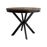 ESSTISCH ausziehbar Edder 100 - Nussbaumfarben/Schwarz, Holzwerkstoff/Metall (100/100/76cm) - MIRJAN24