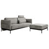 SCHLAFSOFA SALENTO Hellgrau Velvet - Hellgrau/Schwarz, Textil/Metall (221/82/193cm) - MKS