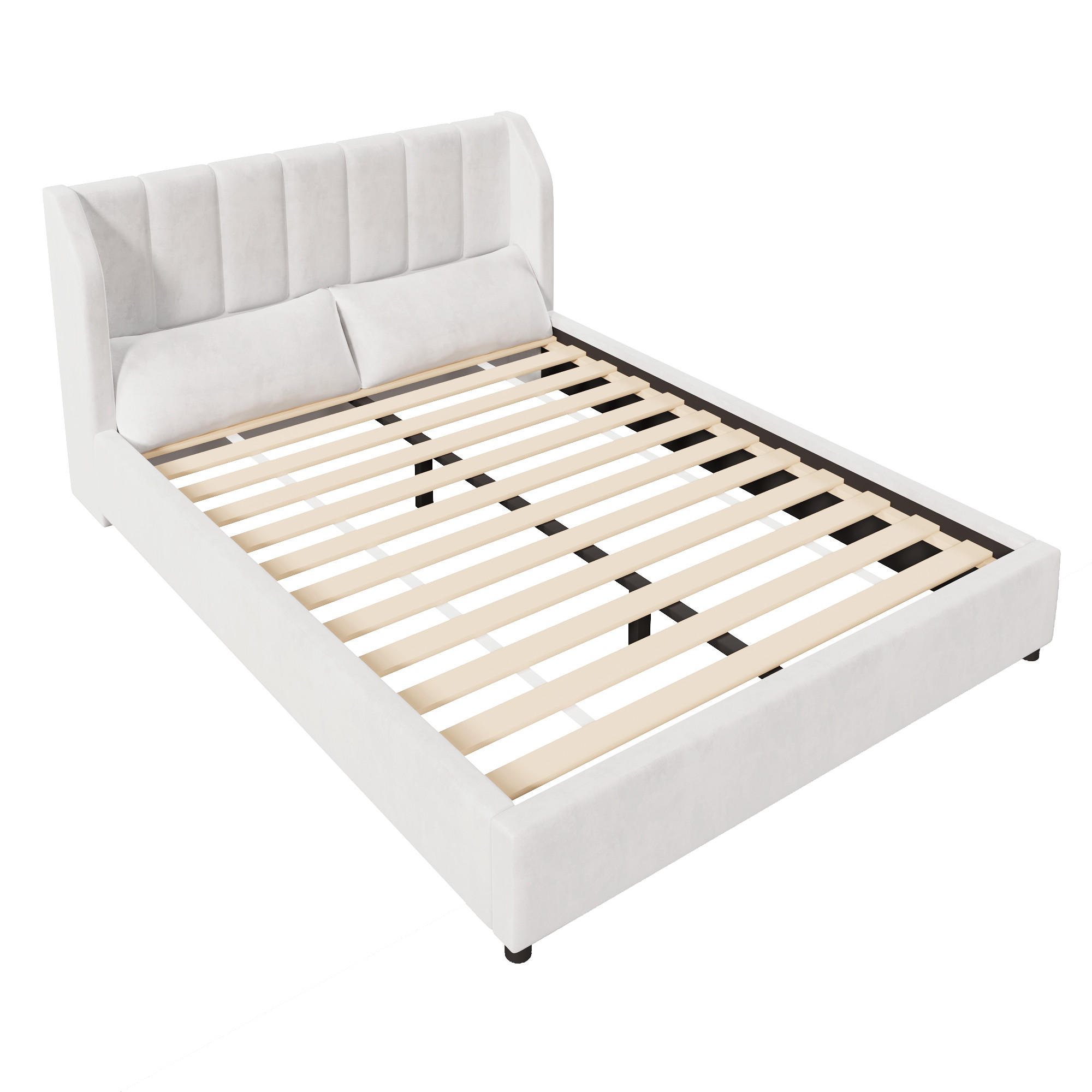 POLSTERBETT 140/200 cm mit Lattenrost, DE-41854, in Beige - Beige, Holzwerkstoff (140/200cm) - ComfortXL