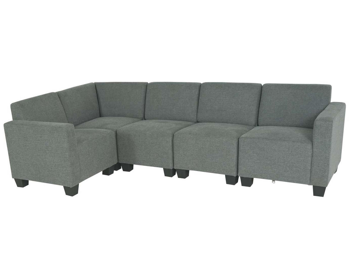 SOFA-SYSTEM COUCH-GARNITUR Grau - Grau, Textil (195/195cm) - MCW