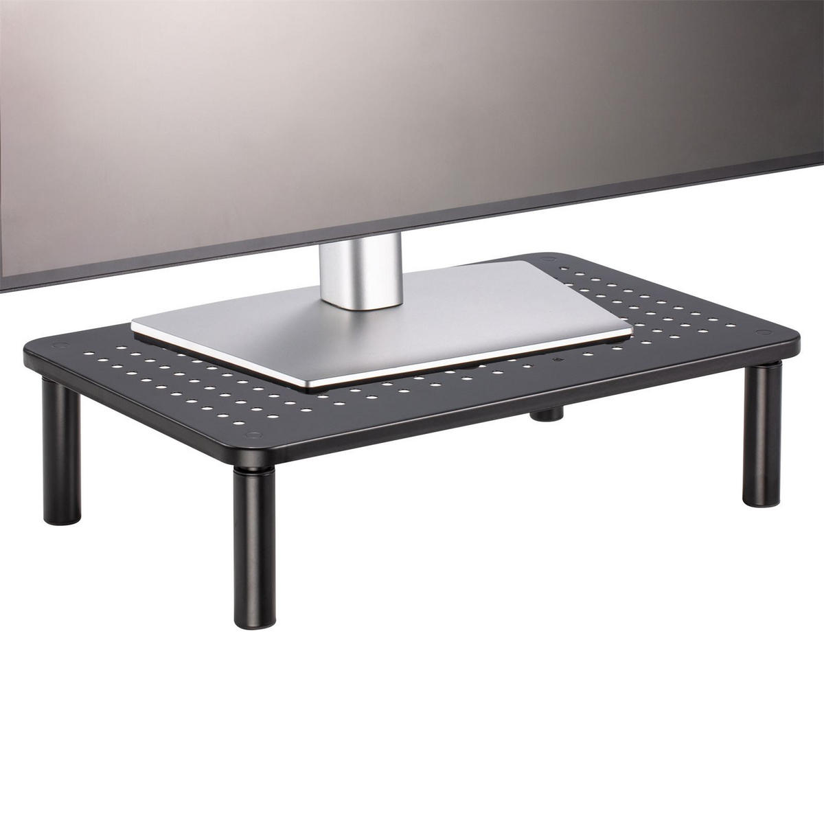 MONITORSTÄNDER HYDE - Schwarz, Metall (23/37/12cm) - CARO-Möbel