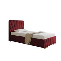 POLSTERBETT Ray 100 x 200 cm mit Bettkasten und Lattenrost Taschenfederkernmatratze mit Kokos 20cm- rot - Rot, Holz (100/200cm) - Homesy