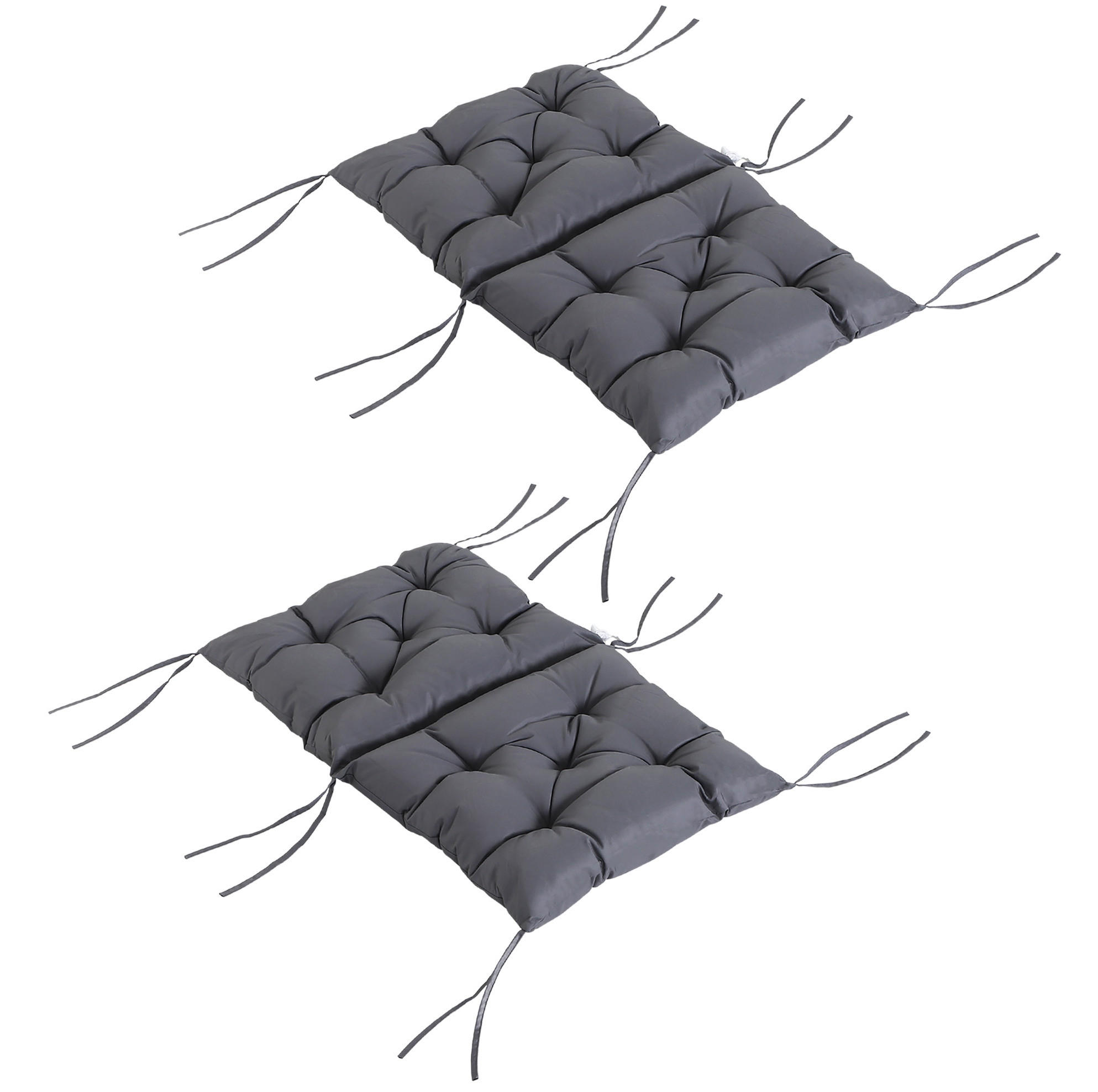 SESSELAUFLAGENSET 2er-Set aus Schaumstoff 50x98x8cm in Grau mit Bändern - Grau, Textil (50/8/98cm) - Modfu