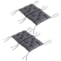 SESSELAUFLAGENSET 2er-Set aus Schaumstoff 50x98x8cm in Grau mit Bändern - Grau, Textil (50/8/98cm) - Modfu