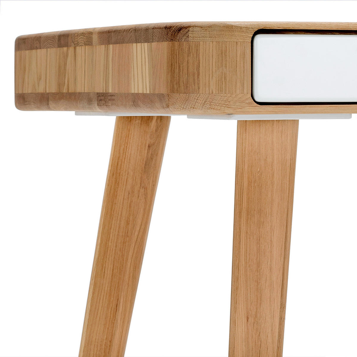 SCHREIBTISCH - Wildeiche teilmassiv, Weiß / Wildeiche - Eichefarben, Holzwerkstoff (60/140/75cm) - home24