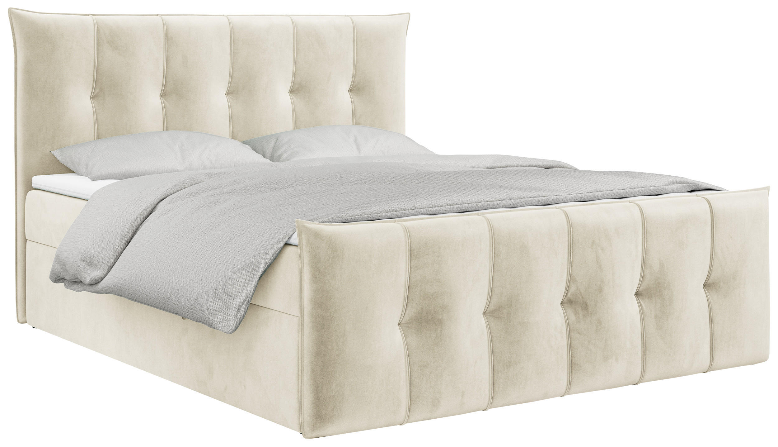 BOXBETT PREMIUM 11 140/200 Beige Velvet - H3 - Beige, Holz/Textil (140/200cm) - MKS