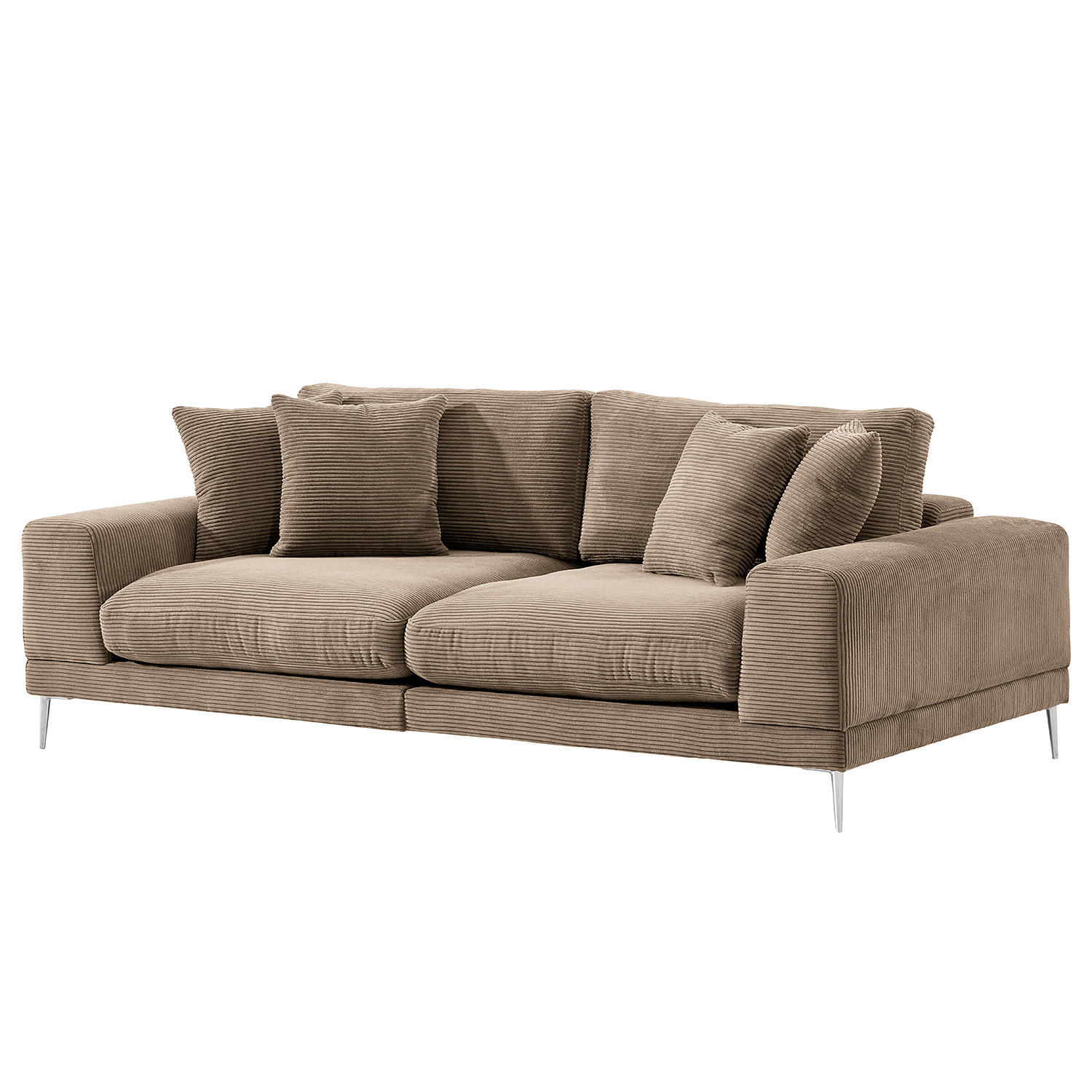 3-SITZER SOFA - Taupe, Textil (243/92/103cm) - home24