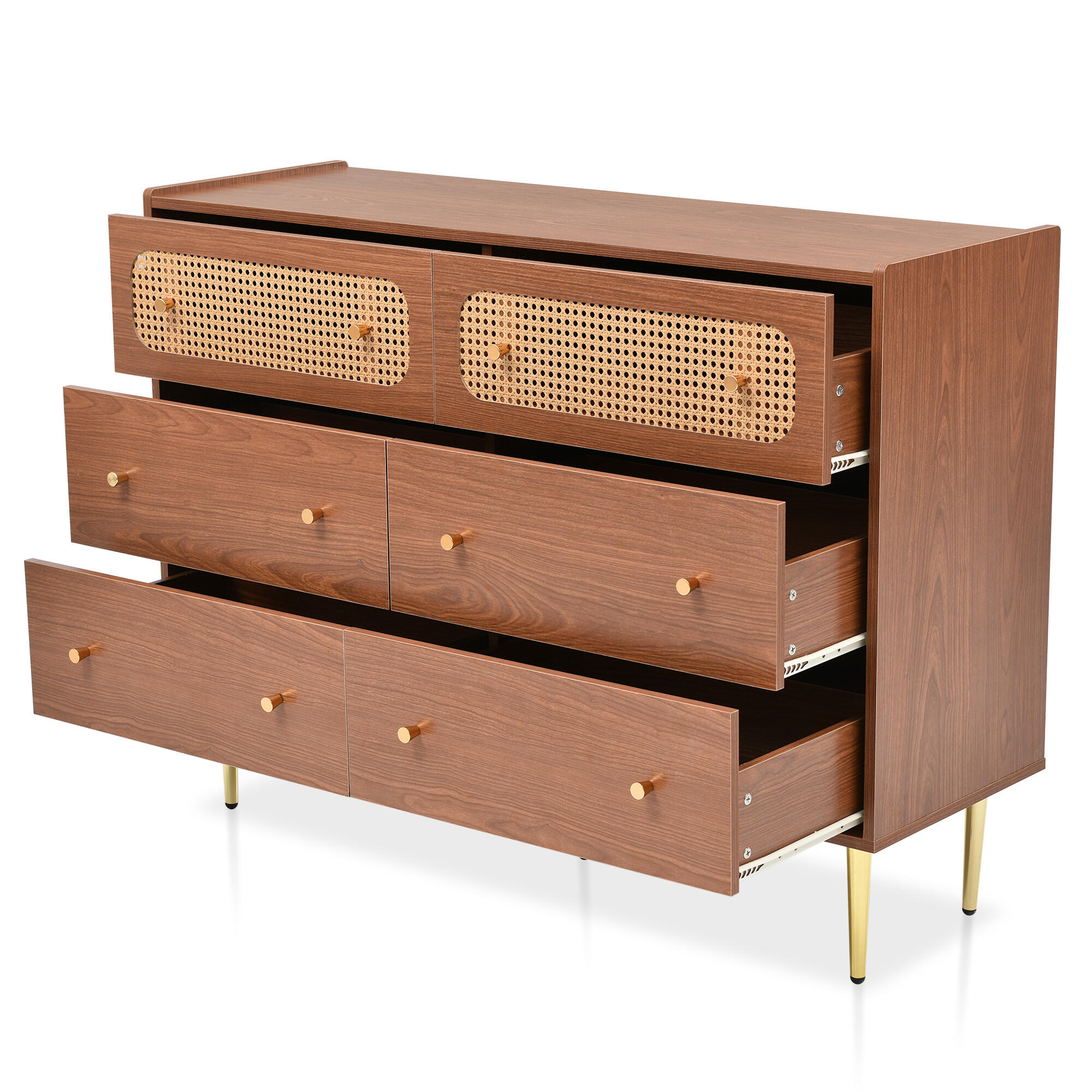 KOMMODE Braun 120/40/90CM - Braun, Holzwerkstoff/Metall (40/90/120cm) - Urban Meuble