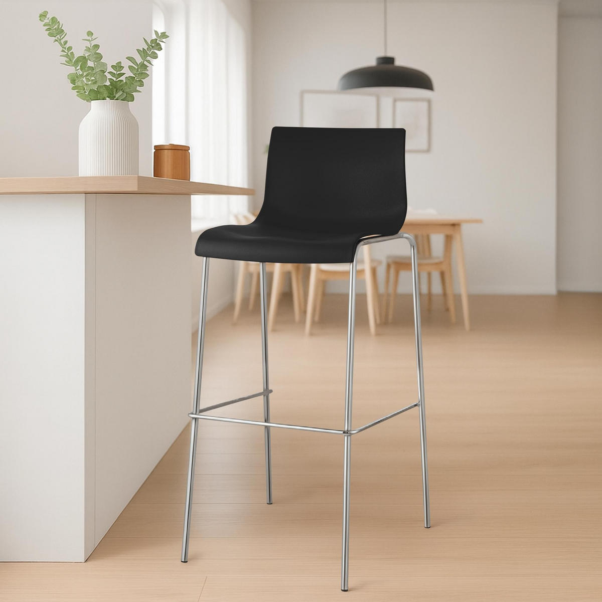 BARHOCKER Hover 100x43x48 cm schwarz - Schwarz, Kunststoff (43/100/48cm) - furnicato