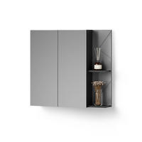 SPIEGELSCHRANK Ronco Anthrazit Hochglanz/Anthrazit 80 x 75 cm - Anthrazit, Holzwerkstoff (80/75/17.2cm) - Livinity®