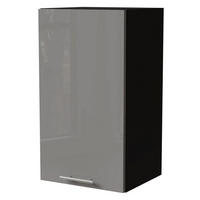 KÜCHENHÄNGESCHRANK Essen W2/40 Grau Hochglanz / Schwarz Matt 40 / 32,5 / 72cm - Schwarz/Grau, Holz/Holzwerkstoff (40/72/32.5cm) - Feldmann-Wohnen