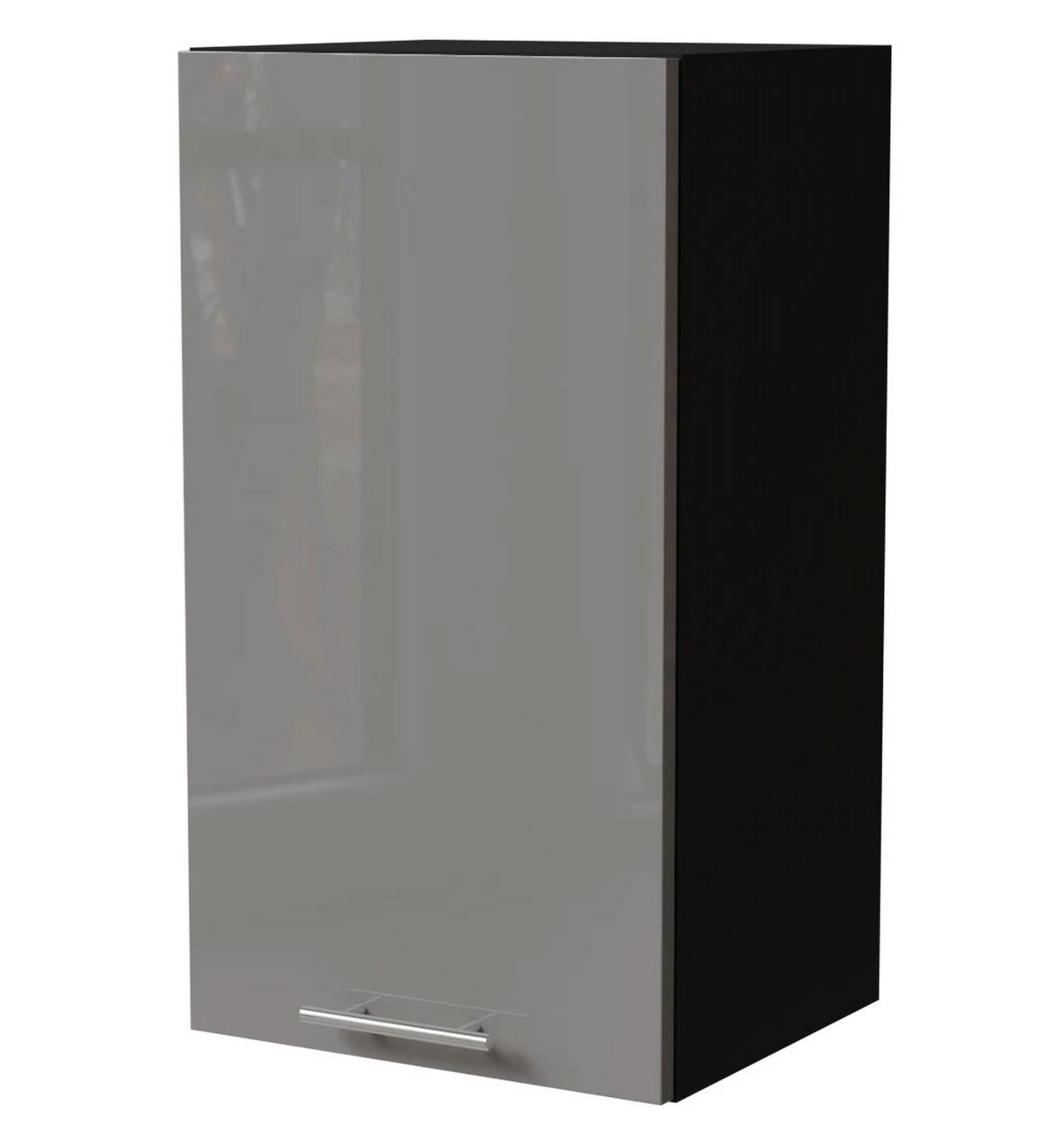 KÜCHENHÄNGESCHRANK Essen W2/40 Grau Hochglanz / Schwarz Matt 40 / 32,5 / 72cm - Schwarz/Grau, Holz/Holzwerkstoff (40/72/32.5cm) - Feldmann-Wohnen