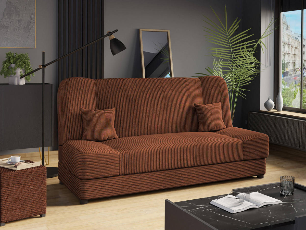 SCHLAFSOFA Jonas Cord - Braun, Holz/Textil (195/86/87cm) - MIRJAN24