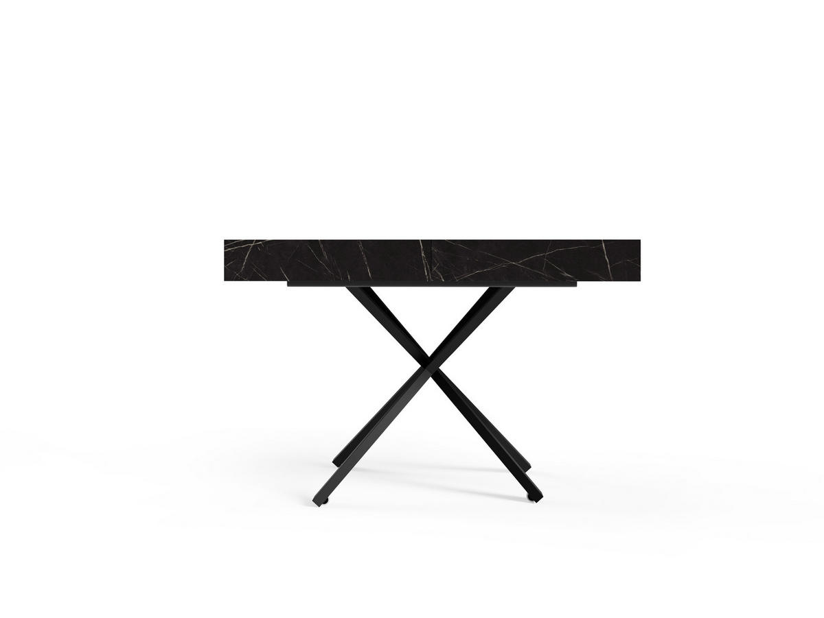 COUCHTISCH SANNA X - Schwarz, Holzwerkstoff/Metall (80/120/27cm) - Meblini