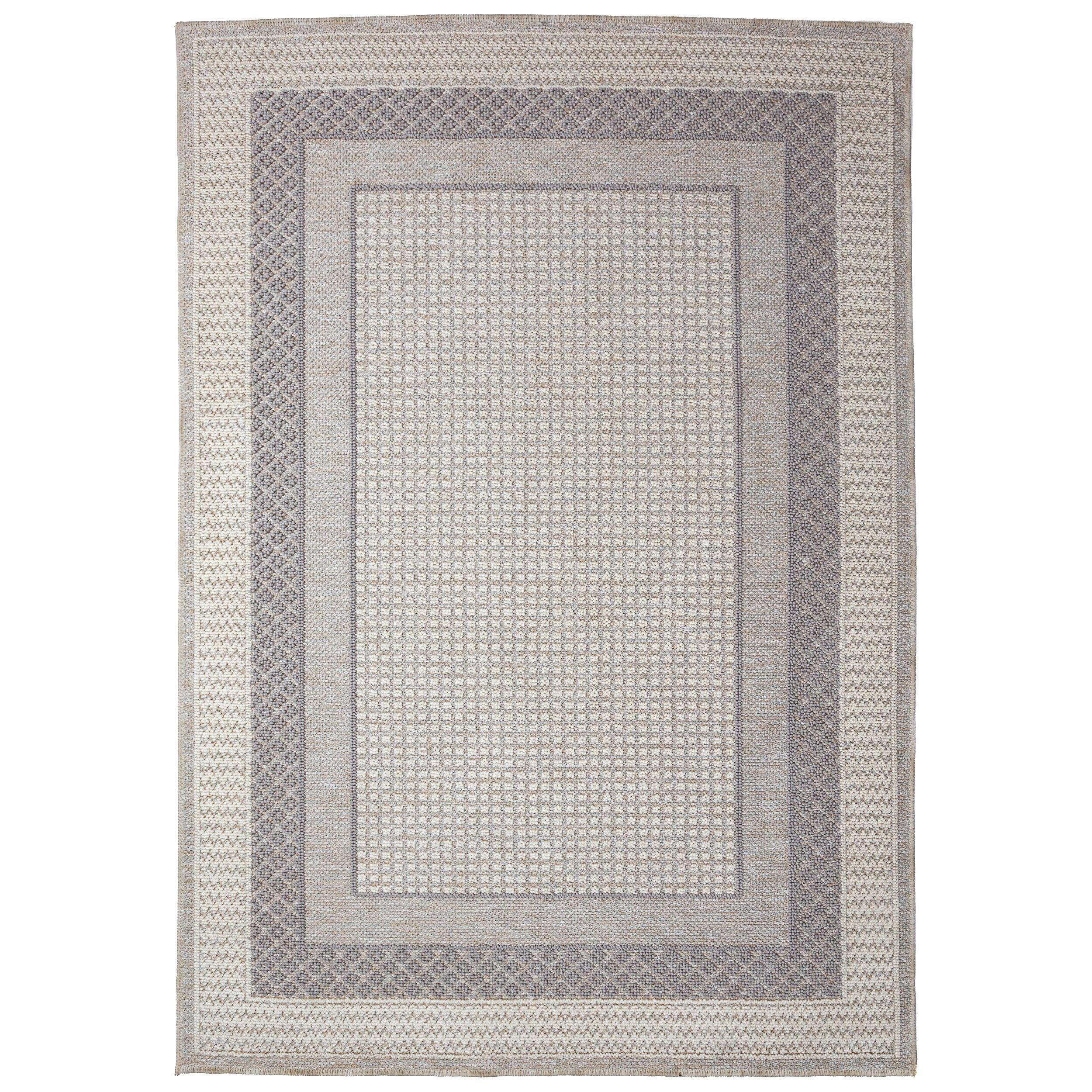 KURZFLORTEPPICH Waschbar NORA, mit Bordüre, Grau, 160 x 230 cm - Grau, Textil (160/230cm) - KADIMA DESIGN