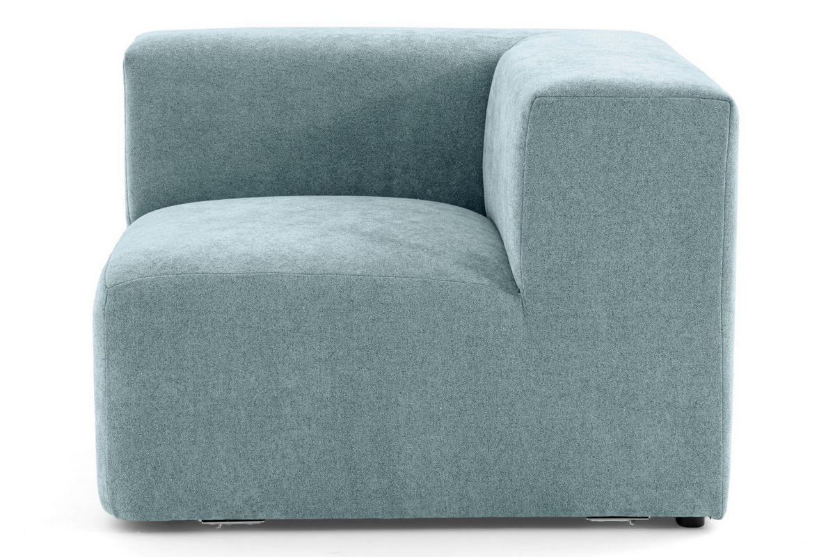 5-SITZER modulares Ecksofa HEAVEN SET 5 Rechts, Breite 380 cm Webstoff Blaugrau - Blaugrau/Schwarz, Holz/Kunststoff (245/380cm) - Muffo