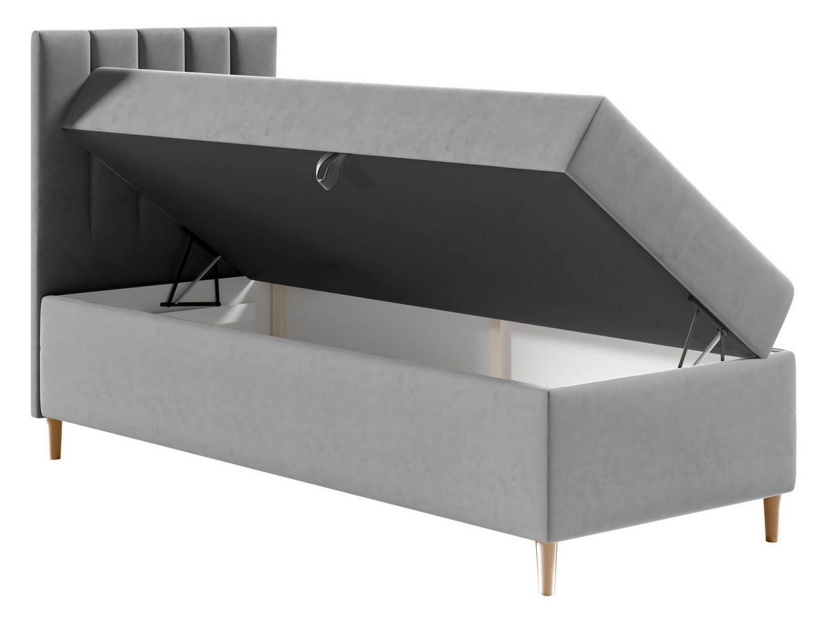 BOXBETT Maja Junior 1, Seite zum Öffnen des Bettkastens: Links - Rot/Weiß, Holz (100/200cm) - MIRJAN24