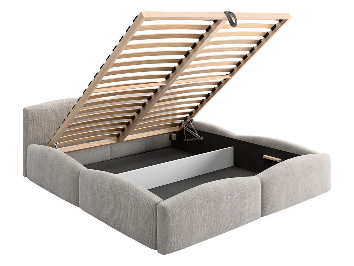 POLSTERBETT Mirala - Eichefarben/Grau, Holz/Textil (140/200cm) - MIRJAN24