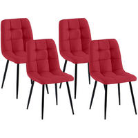 STUHL 4 Stoff Rot - Rot/Schwarz, Textil/Metall (45/84/55cm) - CLP