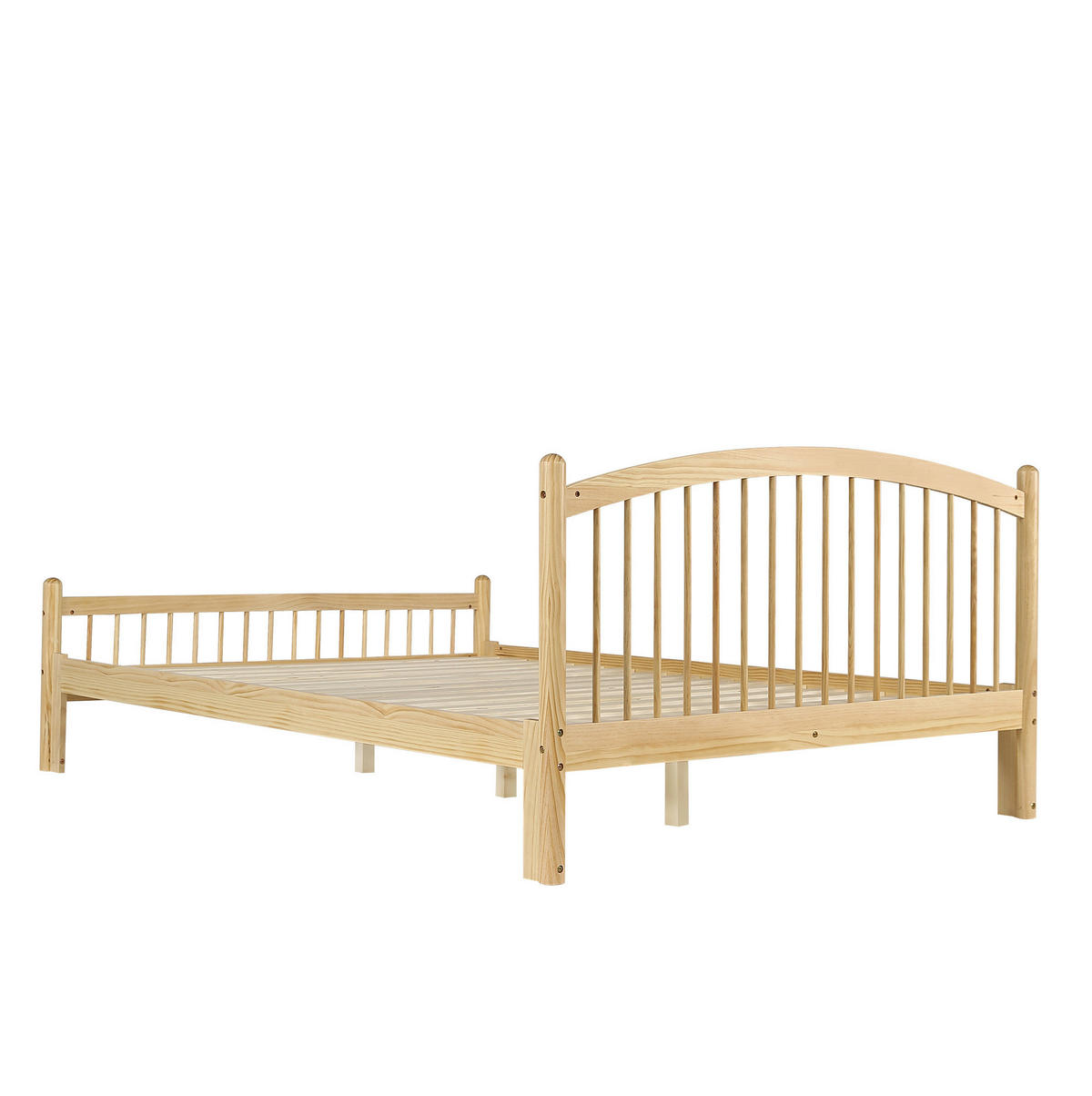 EINZELBETT aus Kiefernholz 140x200 cm Beige/Natur mit Lattenrost - Beige, Holz (140/200cm) - IVMEU