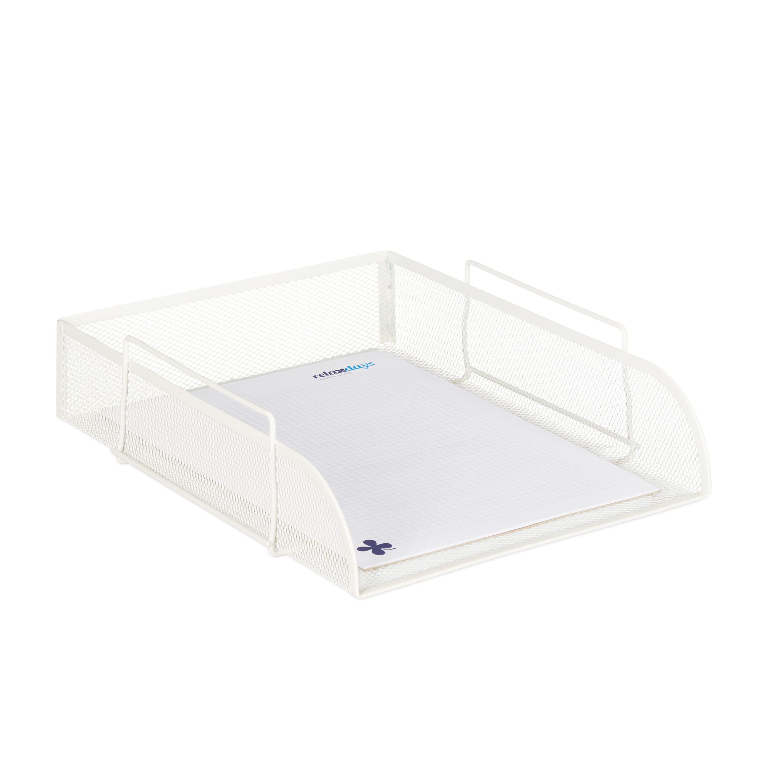 UKLADANIE dokumentov - biela, kov (25/8.5/34cm) - Relaxdays