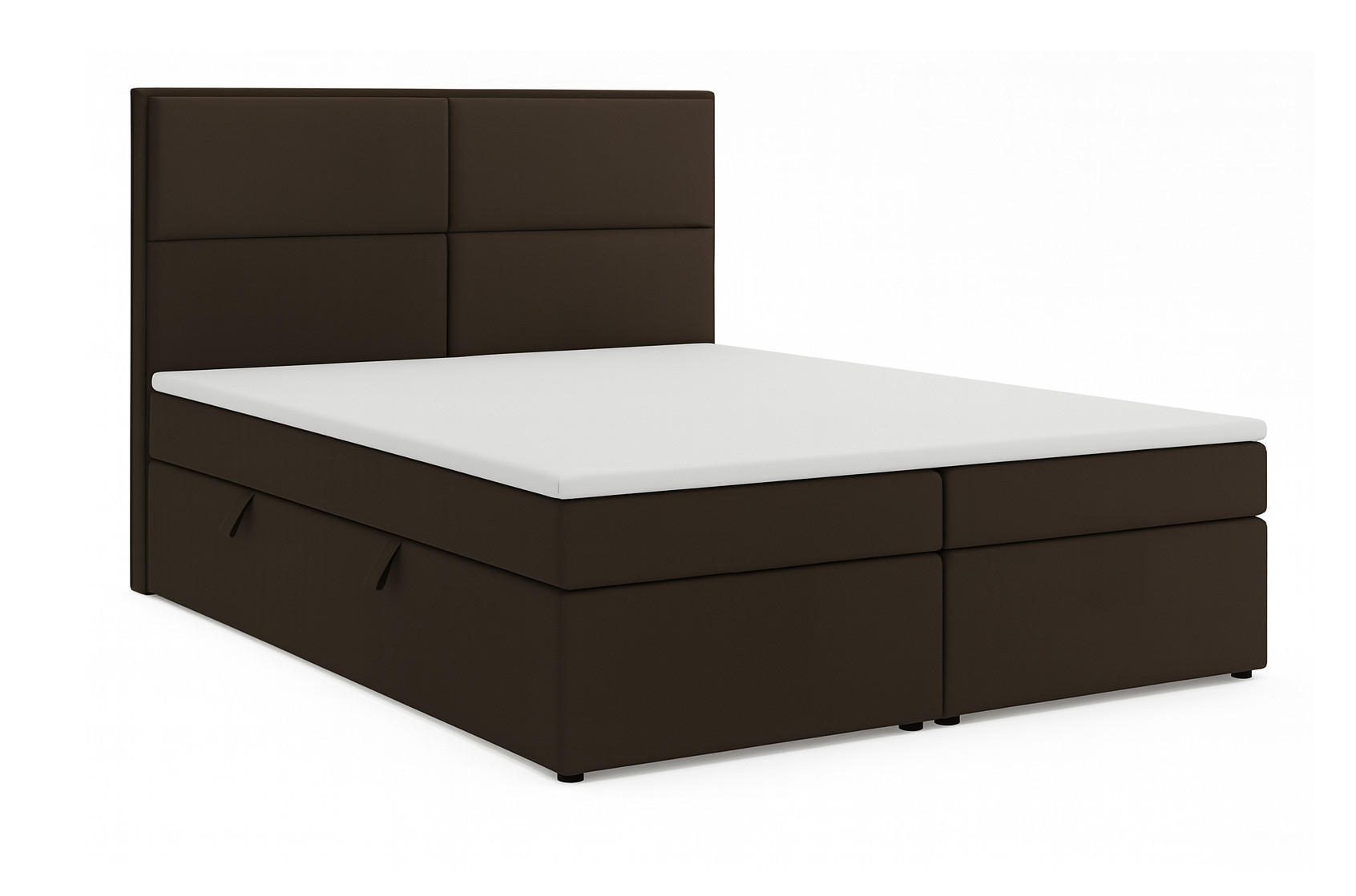 BOXSPRINGBETT AURORA mit Topper und Bettkasten, Braun, 140x200 cm - Braun, Textil (140/200cm) - KS Home Concept